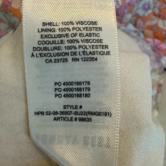 Aritzia Sunday Best Pastel Floral Dress Midi Thigh Slit Pink Orange Size Small - Picture 9 of 10